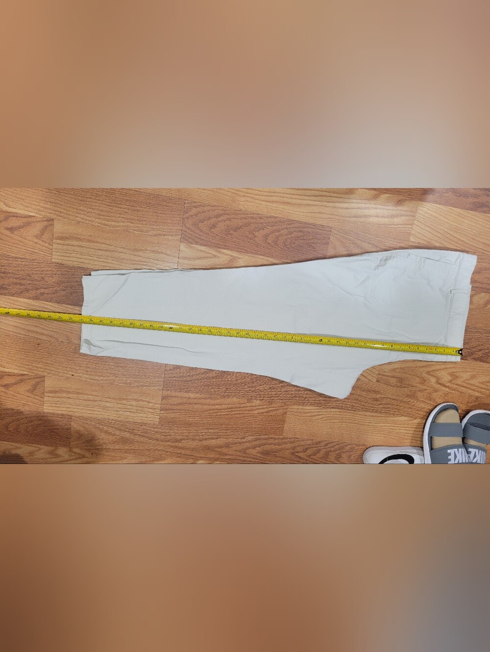 Light Beige/Off-White Straight Leg Pant